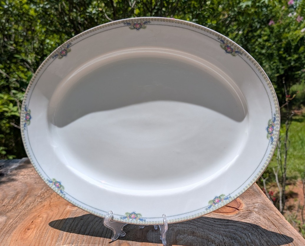 Noritake Montclare 16 1/4" Oval Serving Platter Japan 1920's M Backstamp